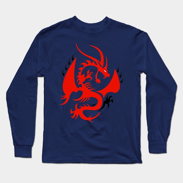 Red Dragon 2 Long Sleeve T-Shirt by longford